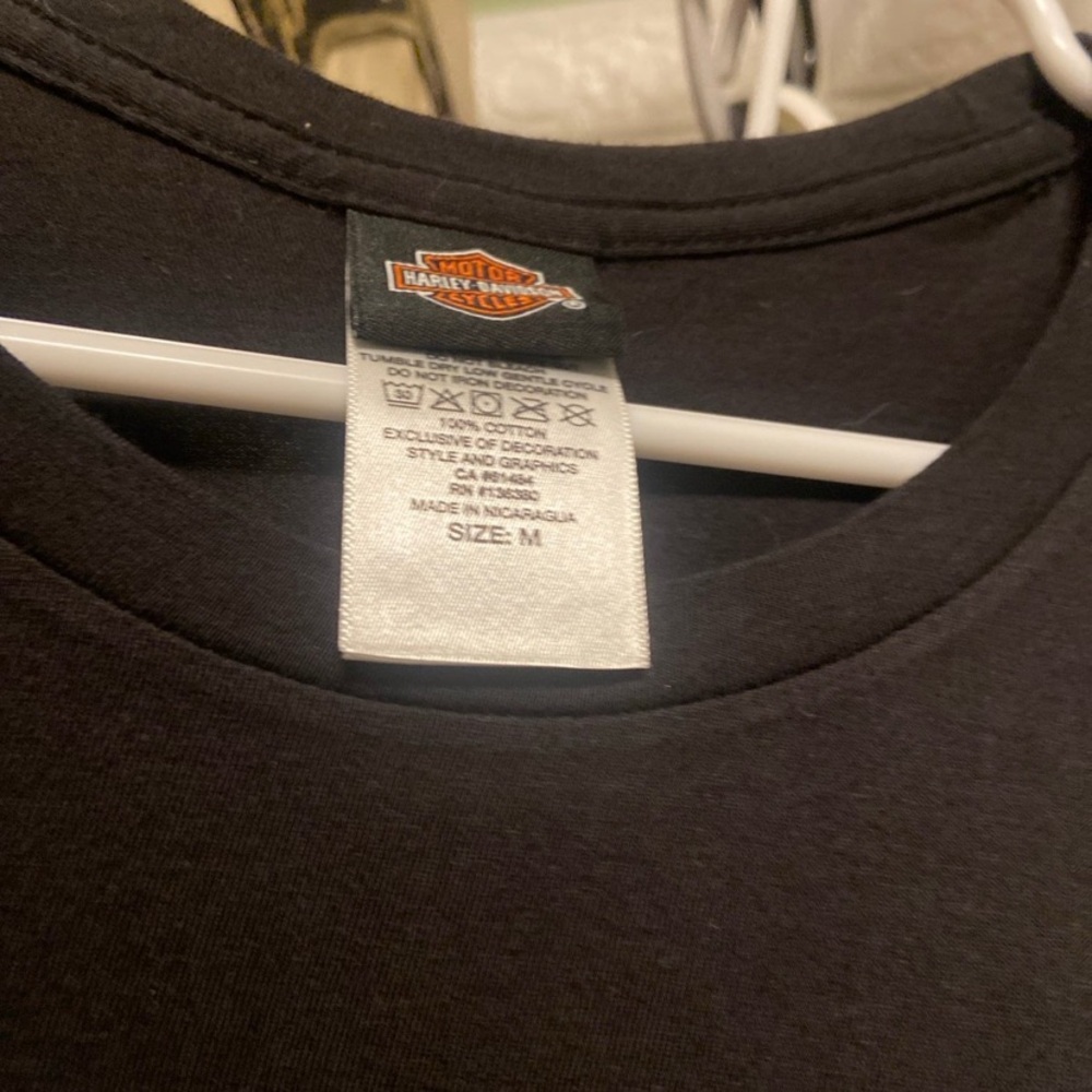 Harley-Davidson Black Tee with Purple and Orange Graphic - Picture 2 of 4